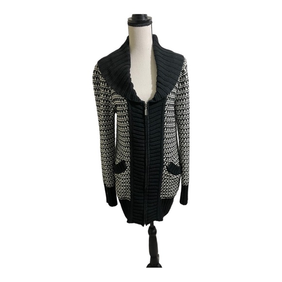 White House black market zipper front tunic sweater size medium. Knit - Picture 1 of 12